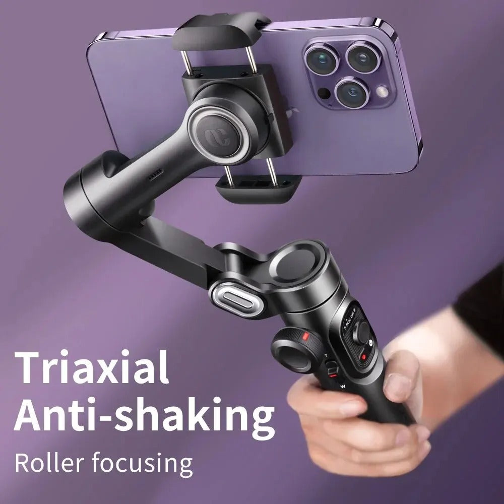 Professional 3-Axis Smartphone Gimbal Stabilizer with AI Face Tracking