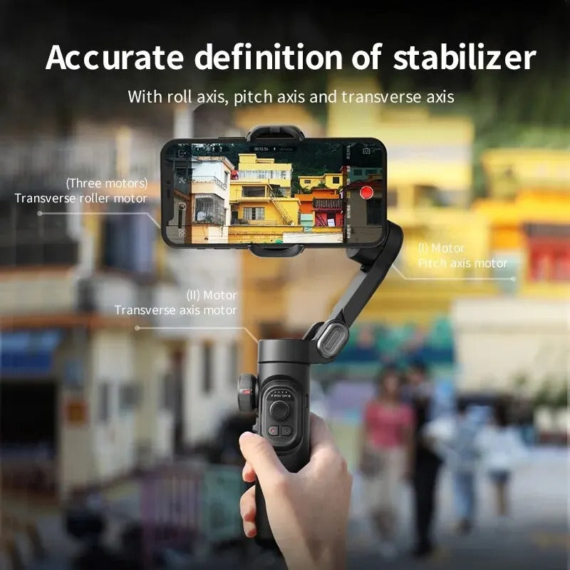 Professional 3-Axis Smartphone Gimbal Stabilizer with AI Face Tracking